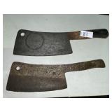 2 Antique meat cleaver - 9 inch blades 2 Antique meat cleaver - 9 inch blades