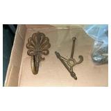 Cast Iron Decorative Hook and Brass Rail Bracket Cast Iron Decorative Hook and Brass Rail Bracket