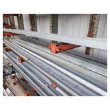 Galvanized metal on racks for pole buildings