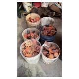 6 Buckets of Rebar Safety Caps