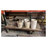 Flat form Metal Cart BUCKETS NOT INCLUDED