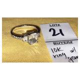 10k ring w/ gems crystals