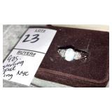 926 sterling hearts & opal ring NVC