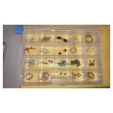 Vintage Pierced earrings in plastic organizer 20