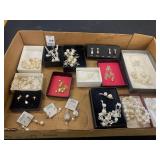 Pearl, rhinestone, crystal and cz necklaces,