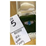 14k blue topaz gem ring