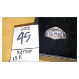 10k white gold gem ring