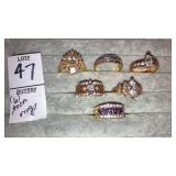 (6) Avon gem rings - sz 8-9