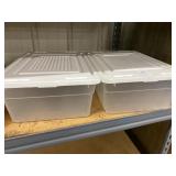 2 plastic storage containers
