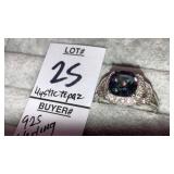 925 sterling NVC Mystic topaz & marcasite  ring