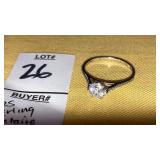 925 sterling NVC solitaire ring
