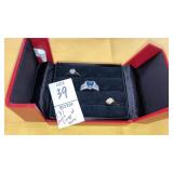 (3) Avon gem rings in travel ring case