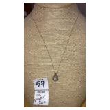 10k gem pendant & chain necklace