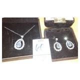 Sterling & crystal necklace & earrings