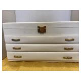 Buxton jewelry chest. 3 drawers. Some jewelry