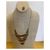 Necklace and Earring set. One bracelet