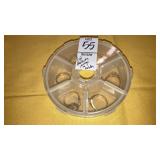 (6) vintage fashion rings in holder -sz about