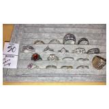 (18) vibtage fashion gem & band rings