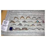 (22) vintage fashion gem & band rings -sz 8-10