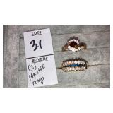 (2) 14kHGE gem rings