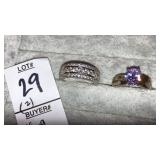 )2) sterling gem rings