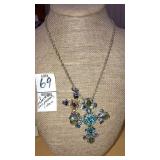 (2) rhinestone cross pendant & 1 chain