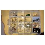 Vintage earrings in divided storage