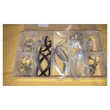 Silver tone vintage earrings in storage case 11