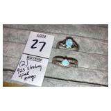 (2) 925 sterling opal rings -1 is NVC