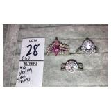 (3) sterling gem rings - last is NVC