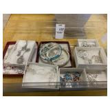 Earring and necklace sets, bracelets and rings