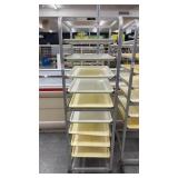 Aluminum Bakers Rack on Wheels 20.5x26x70