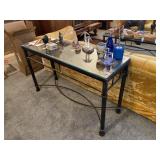 Glass and metal sofa table 48 x 16 ï¿½, no contents