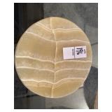 Amber Araconite Alabaster dish 6 ï¿½ diameter