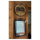 Mirror and German Themed Clock