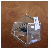 Vintage brass glass with dolphins