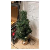 Vintage Lighted Small Christmas Tree