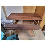Picnic table folding