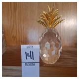 Crystal Hammered Gold Leaves "Large Pineapple