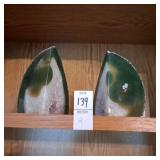 2 pieces of polished agate,chalcedony quartz.