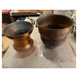 2 brass ? containers