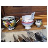 3 small pitchers ceramic