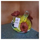 Hand-blown ?  glass HUMMINGBIRD feeder