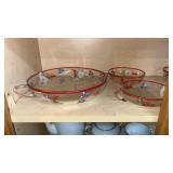 Floral Handpainted Design Serving Bowl and