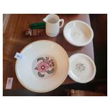 Jeannette bowl & misc plates