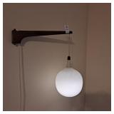Retro wall lamp with a swing arm and a white