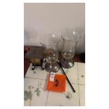 Lot of Glass Candle Holder, Ashtray