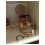 Vintage wooden embroidery hoop with table clamp,