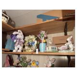 Shelf Lot of Easter Decor