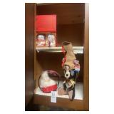 Lot of Vintage Salt and Peppef Shakers, And Plush